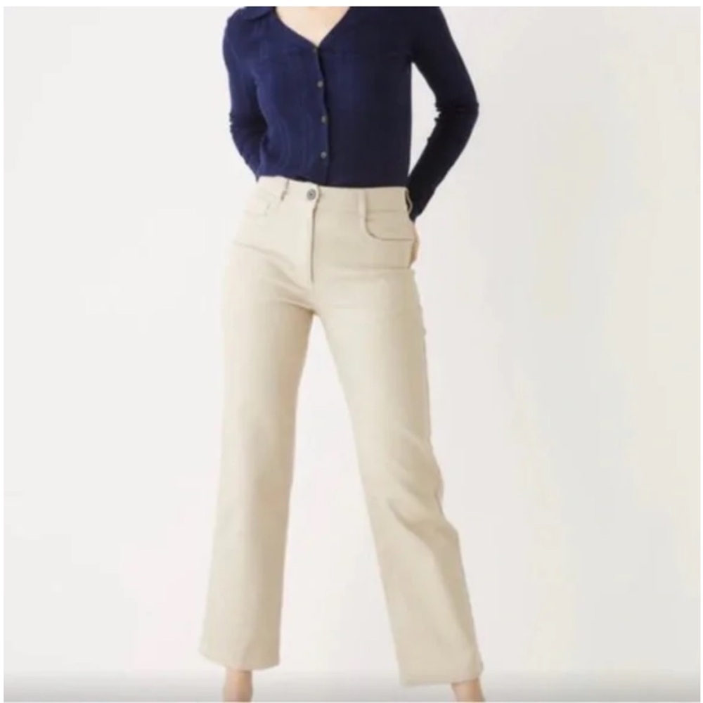 Frank and Oak straight leg jean in cream - size 4US - brand new with tags